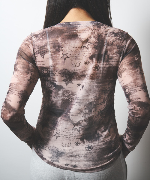 JOINT WORKS(ジョイントワークス)の「シャーリング シアートップス / J SHIRRING SHEER TOPS(Tシャツ/カットソー・レディース・ベージュ系その他/ブルー・FREE)」の3枚目の写真