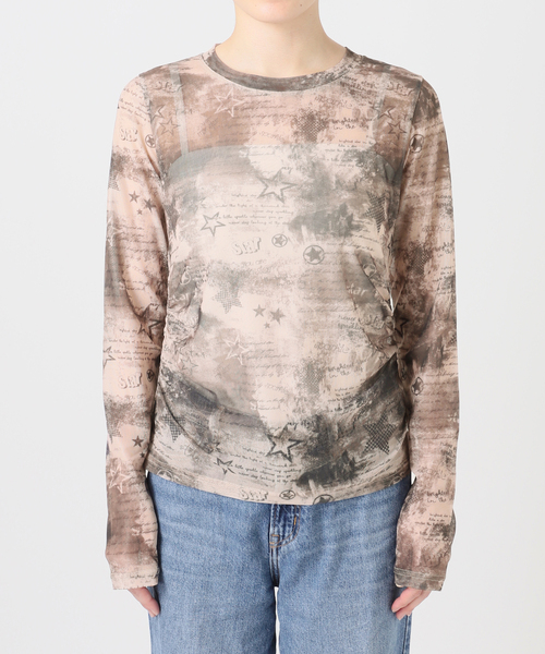 JOINT WORKS(ジョイントワークス)の「シャーリング シアートップス / J SHIRRING SHEER TOPS(Tシャツ/カットソー・レディース・ベージュ系その他/ブルー・FREE)」の5枚目の写真