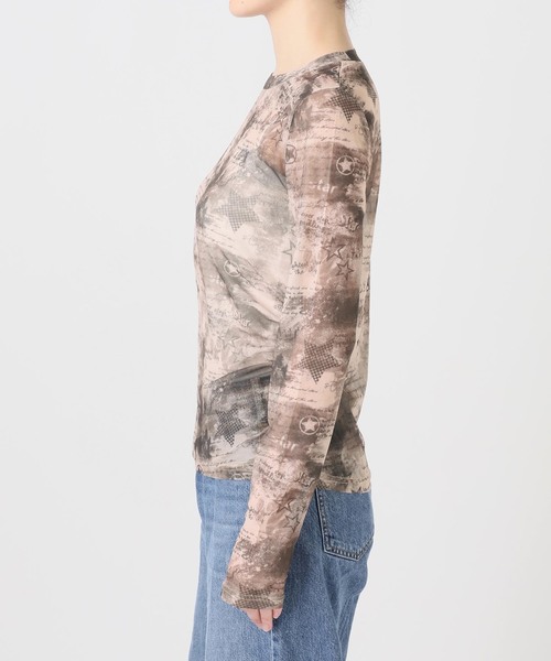 JOINT WORKS(ジョイントワークス)の「シャーリング シアートップス / J SHIRRING SHEER TOPS(Tシャツ/カットソー・レディース・ベージュ系その他/ブルー・FREE)」の6枚目の写真