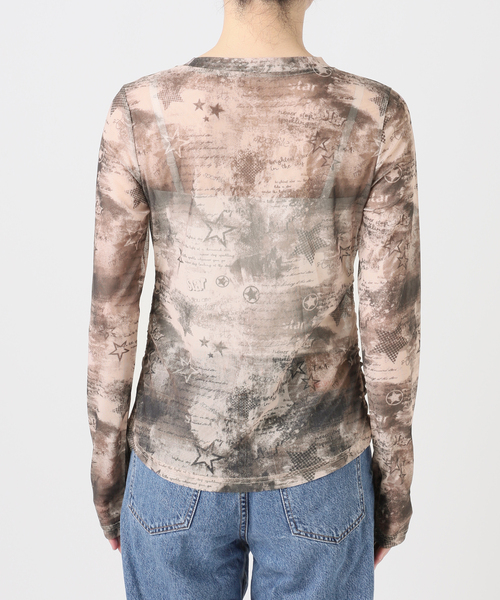 JOINT WORKS(ジョイントワークス)の「シャーリング シアートップス / J SHIRRING SHEER TOPS(Tシャツ/カットソー・レディース・ベージュ系その他/ブルー・FREE)」の7枚目の写真