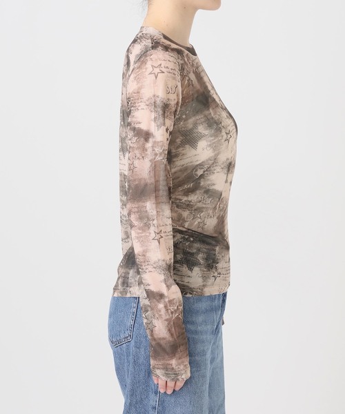 JOINT WORKS(ジョイントワークス)の「シャーリング シアートップス / J SHIRRING SHEER TOPS(Tシャツ/カットソー・レディース・ベージュ系その他/ブルー・FREE)」の8枚目の写真