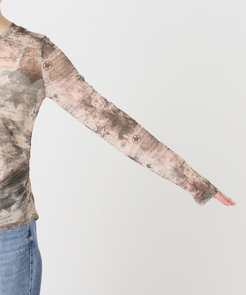 JOINT WORKS(ジョイントワークス)の「シャーリング シアートップス / J SHIRRING SHEER TOPS(Tシャツ/カットソー・レディース・ベージュ系その他/ブルー・FREE)」の9枚目の写真
