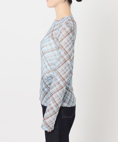 JOINT WORKS(ジョイントワークス)の「シャーリング シアートップス / J SHIRRING SHEER TOPS(Tシャツ/カットソー・レディース・ベージュ系その他/ブルー・FREE)」の14枚目の写真