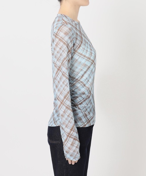 JOINT WORKS(ジョイントワークス)の「シャーリング シアートップス / J SHIRRING SHEER TOPS(Tシャツ/カットソー・レディース・ベージュ系その他/ブルー・FREE)」の16枚目の写真