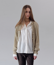 Mohair Vintage Puff Cardigan_Light khaki