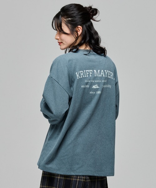 KRIFF MAYER Lady's Collection(クリフメイヤーレディースコレクション)の「もちのび -TOUGH & WARM-PTゆるT(Tシャツ/カットソー・レディース・グレー/ナチュラル/その他5/ブルー/キャメル/カラフル/チャコール・LARGE/MEDIUM)」の1枚目の写真