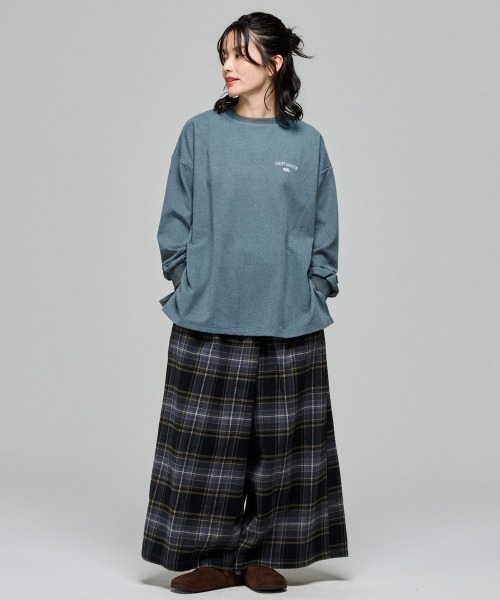 KRIFF MAYER Lady's Collection(クリフメイヤーレディースコレクション)の「もちのび -TOUGH & WARM-PTゆるT(Tシャツ/カットソー・レディース・グレー/ナチュラル/その他5/ブルー/キャメル/カラフル/チャコール・LARGE/MEDIUM)」の9枚目の写真