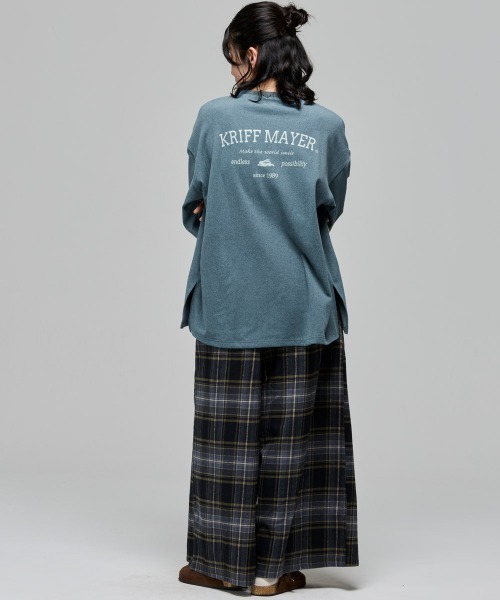 KRIFF MAYER Lady's Collection(クリフメイヤーレディースコレクション)の「もちのび -TOUGH & WARM-PTゆるT(Tシャツ/カットソー・レディース・グレー/ナチュラル/その他5/ブルー/キャメル/カラフル/チャコール・LARGE/MEDIUM)」の10枚目の写真