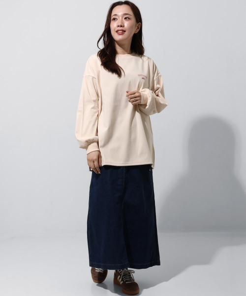 KRIFF MAYER Lady's Collection(クリフメイヤーレディースコレクション)の「もちのび -TOUGH & WARM-PTゆるT(Tシャツ/カットソー・レディース・グレー/ナチュラル/その他5/ブルー/キャメル/カラフル/チャコール・LARGE/MEDIUM)」の20枚目の写真