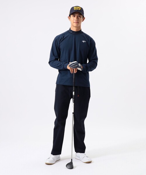 BEAMS GOLF(ビームスゴルフ)の「ORANGE LABEL / エンボスロゴ モックネックシャツ(吸水速乾・UVカット)(Tシャツ/カットソー・メンズ・グレー/ネイビー/ブラック/ホワイト・M/S/XL/L)」の14枚目の写真