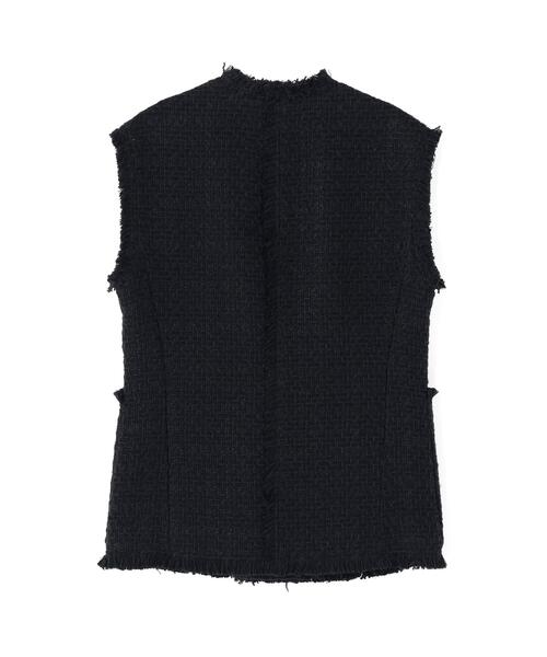 YLEVE(イレーヴ)の「YLEVE / COTTON LINEN TWEED NO SLEEVE JACKET(テーラードジャケット・レディース・ネイビー・0/1)」の10枚目の写真