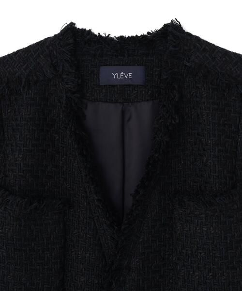 YLEVE(イレーヴ)の「YLEVE / COTTON LINEN TWEED NO SLEEVE JACKET(テーラードジャケット・レディース・ネイビー・0/1)」の9枚目の写真