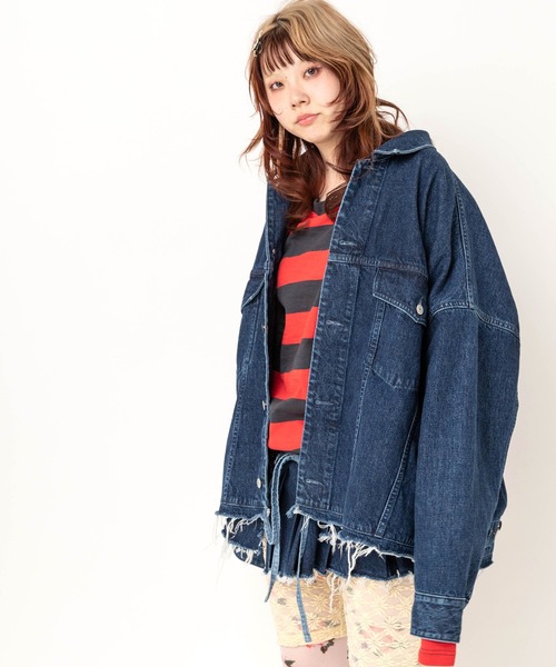 RNA(アールエヌエー)の「J2195 ワイドBIG Gジャン(デニムジャケット・レディース・ダークインディゴブルー・MEDIUM)」の19枚目の写真
