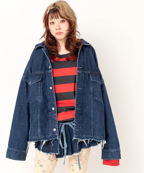 RNA(アールエヌエー)の「J2195 ワイドBIG Gジャン(デニムジャケット・レディース・ダークインディゴブルー・MEDIUM)」の18枚目の写真
