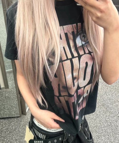 ViViDAY(ビビデー)の「顔in英字プリントtシャツ(Tシャツ/カットソー・レディース・ホワイト/ブラック・M)」の11枚目の写真
