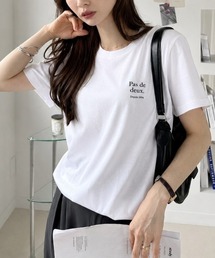 きれいめに着回せる◎【ワンポイント フレンチロゴ ベーシック Tシャツ】