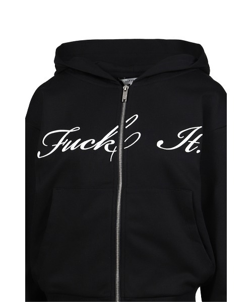 MARKGONG(マークゴン)の「FUCK IT ZIP HOODIE(パーカー・レディース・ブラック・SMALL/LARGE/MEDIUM)」の4枚目の写真