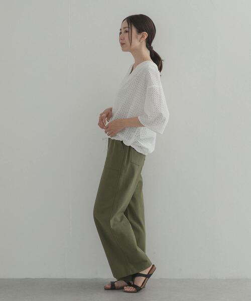URBAN RESEARCH DOORS(アーバンリサーチドアーズ)の「レースドロストハーフスリーブブラウス(シャツ/ブラウス・レディース・オフホワイト/ブラック・FREE)」の9枚目の写真