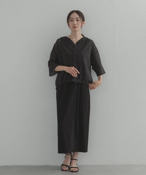 URBAN RESEARCH DOORS(アーバンリサーチドアーズ)の「レースドロストハーフスリーブブラウス(シャツ/ブラウス・レディース・オフホワイト/ブラック・FREE)」の17枚目の写真