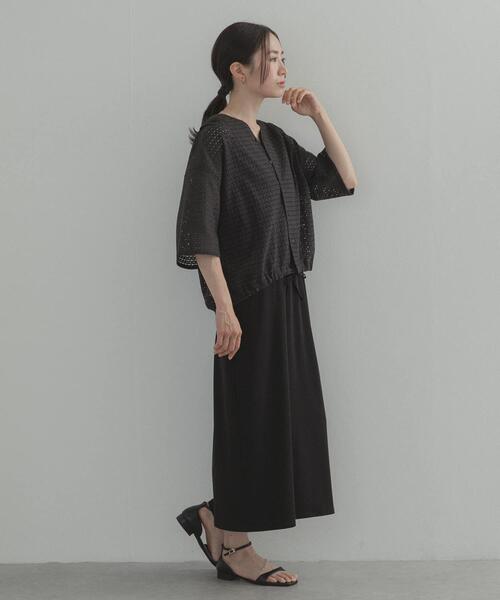 URBAN RESEARCH DOORS(アーバンリサーチドアーズ)の「レースドロストハーフスリーブブラウス(シャツ/ブラウス・レディース・オフホワイト/ブラック・FREE)」の18枚目の写真