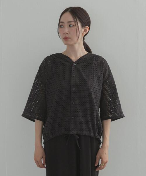 URBAN RESEARCH DOORS(アーバンリサーチドアーズ)の「レースドロストハーフスリーブブラウス(シャツ/ブラウス・レディース・オフホワイト/ブラック・FREE)」の19枚目の写真