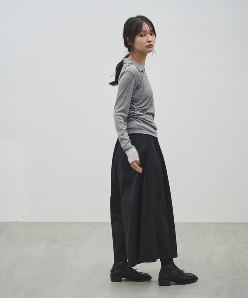 Shelly island(シェリーアイランド)の「レースカフスシアートップス×キャミSET(Tシャツ/カットソー・レディース・ブラック/グレー/ブラウン・FREE)」の16枚目の写真