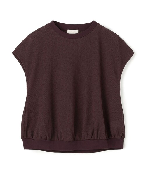 BALLSEY(ボールジィ)の「ワッフルジャージーコンビ フレンチスリーブプルオーバー(Tシャツ/カットソー・レディース・ホワイト/ボルドー/ブラック・S)」の1枚目の写真