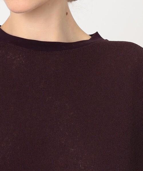 BALLSEY(ボールジィ)の「ワッフルジャージーコンビ フレンチスリーブプルオーバー(Tシャツ/カットソー・レディース・ホワイト/ボルドー/ブラック・S)」の8枚目の写真