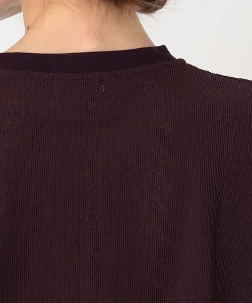 BALLSEY(ボールジィ)の「ワッフルジャージーコンビ フレンチスリーブプルオーバー(Tシャツ/カットソー・レディース・ホワイト/ボルドー/ブラック・S)」の9枚目の写真