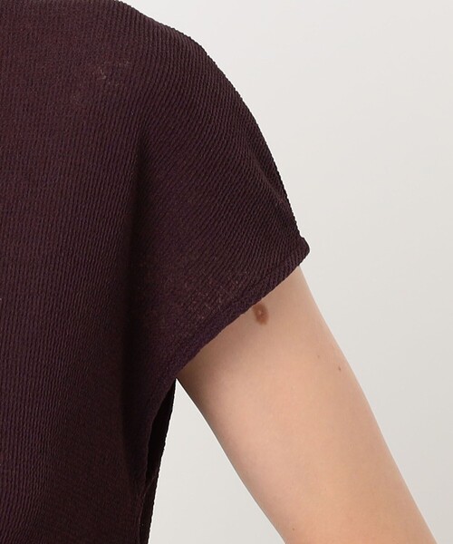 BALLSEY(ボールジィ)の「ワッフルジャージーコンビ フレンチスリーブプルオーバー(Tシャツ/カットソー・レディース・ホワイト/ボルドー/ブラック・S)」の10枚目の写真