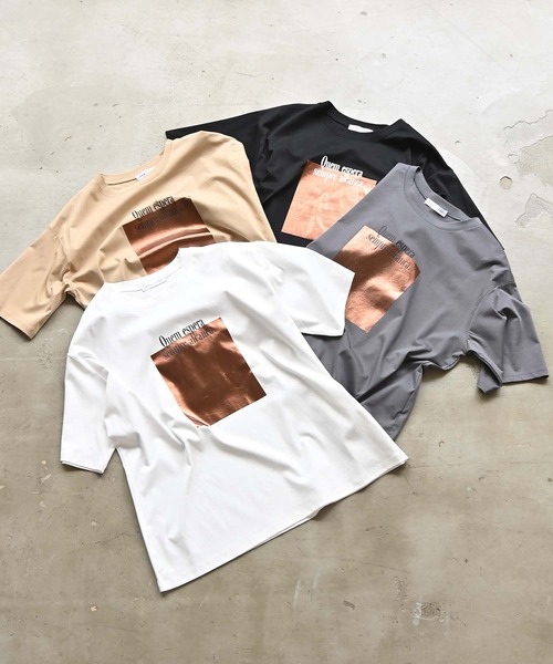 RAW FUDGE(ローファッジ)の「ボックス箔プリントロゴTシャツ(Tシャツ/カットソー・レディース・ベージュ/ブラック/オフホワイト・M)」の19枚目の写真