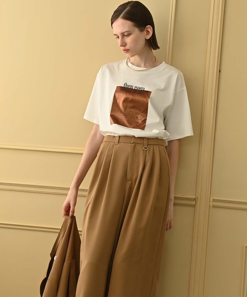 RAW FUDGE(ローファッジ)の「ボックス箔プリントロゴTシャツ(Tシャツ/カットソー・レディース・ベージュ/ブラック/オフホワイト・M)」の21枚目の写真