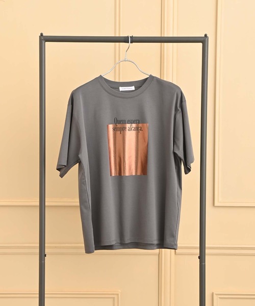 RAW FUDGE(ローファッジ)の「ボックス箔プリントロゴTシャツ(Tシャツ/カットソー・レディース・ベージュ/ブラック/オフホワイト・M)」の15枚目の写真