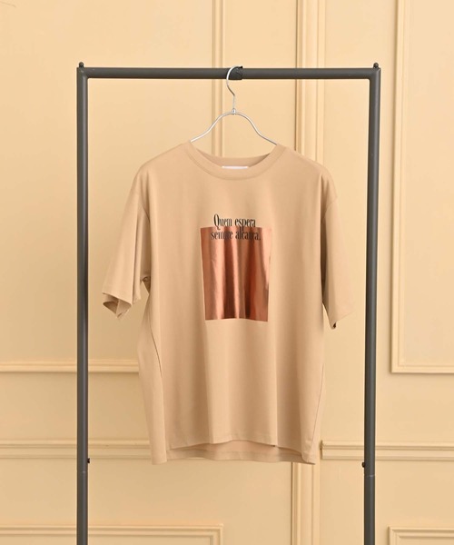 RAW FUDGE(ローファッジ)の「ボックス箔プリントロゴTシャツ(Tシャツ/カットソー・レディース・ベージュ/ブラック/オフホワイト・M)」の16枚目の写真