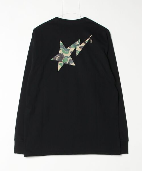 A BATHING APE（アベイシングエイプ）の「ABC CAMO BAPE STA LS TEE（Tシャツ/カットソー・メンズ・ブラック×ピンク/ホワイト×ピンク/ブラック×グリーン/ブラック×ブルー/ホワイト×ブルー/ホワイト×グリーン・MEDIUM/XX-LARGE/SMALL/X-LARGE/LARGE）」の13枚目の写真