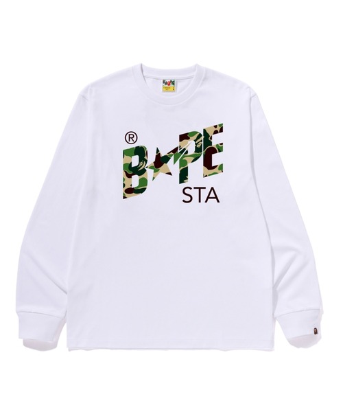 A BATHING APE（アベイシングエイプ）の「ABC CAMO BAPE STA LS TEE（Tシャツ/カットソー・メンズ・ブラック×ピンク/ホワイト×ピンク/ブラック×グリーン/ブラック×ブルー/ホワイト×ブルー/ホワイト×グリーン・MEDIUM/XX-LARGE/SMALL/X-LARGE/LARGE）」の2枚目の写真