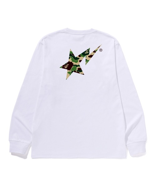 A BATHING APE（アベイシングエイプ）の「ABC CAMO BAPE STA LS TEE（Tシャツ/カットソー・メンズ・ブラック×ピンク/ホワイト×ピンク/ブラック×グリーン/ブラック×ブルー/ホワイト×ブルー/ホワイト×グリーン・MEDIUM/XX-LARGE/SMALL/X-LARGE/LARGE）」の7枚目の写真
