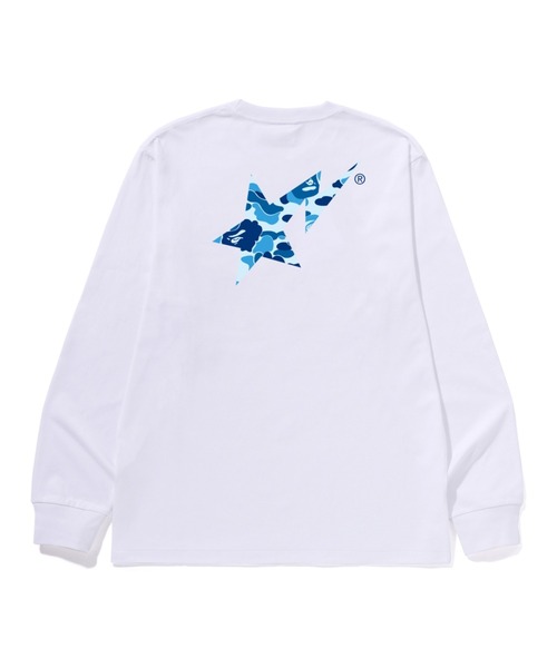 A BATHING APE（アベイシングエイプ）の「ABC CAMO BAPE STA LS TEE（Tシャツ/カットソー・メンズ・ブラック×ピンク/ホワイト×ピンク/ブラック×グリーン/ブラック×ブルー/ホワイト×ブルー/ホワイト×グリーン・MEDIUM/XX-LARGE/SMALL/X-LARGE/LARGE）」の8枚目の写真