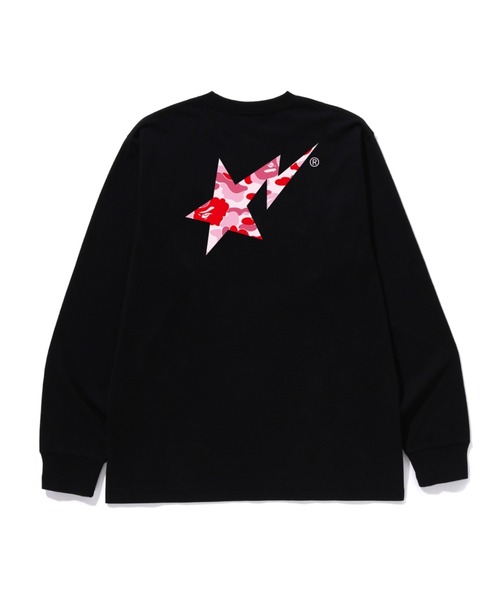 A BATHING APE（アベイシングエイプ）の「ABC CAMO BAPE STA LS TEE（Tシャツ/カットソー・メンズ・ブラック×ピンク/ホワイト×ピンク/ブラック×グリーン/ブラック×ブルー/ホワイト×ブルー/ホワイト×グリーン・MEDIUM/XX-LARGE/SMALL/X-LARGE/LARGE）」の12枚目の写真