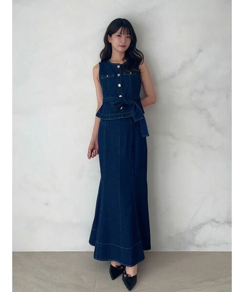 MERCURYDUO(マーキュリーデュオ)の「デニムバックジップマーメイドスカート(スカート・レディース・ブラック/インディゴブルー・SMALL/MEDIUM)」の10枚目の写真