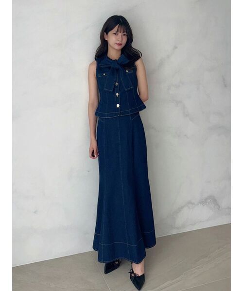MERCURYDUO(マーキュリーデュオ)の「デニムバックジップマーメイドスカート(スカート・レディース・ブラック/インディゴブルー・SMALL/MEDIUM)」の11枚目の写真