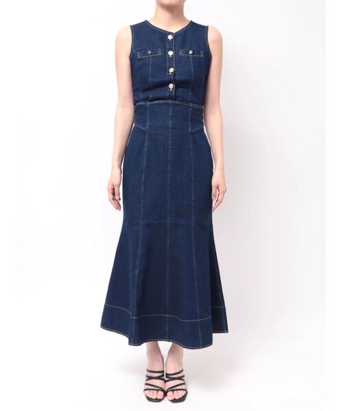 MERCURYDUO(マーキュリーデュオ)の「デニムバックジップマーメイドスカート(スカート・レディース・ブラック/インディゴブルー・SMALL/MEDIUM)」の17枚目の写真