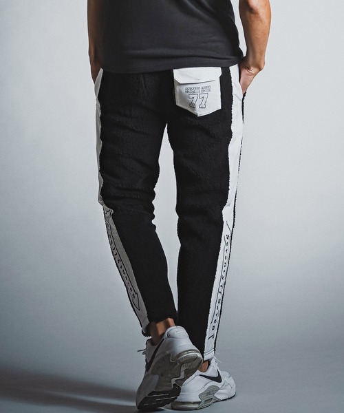 seventy seven(セブンティセブン)の「mp15265- boa jogger pants ボアジョガーパンツ(7726W040)(その他パンツ・メンズ・ブラック×ホワイト/ブラック×ブラック/グレー系その他・S/M/L/XL)」の2枚目の写真
