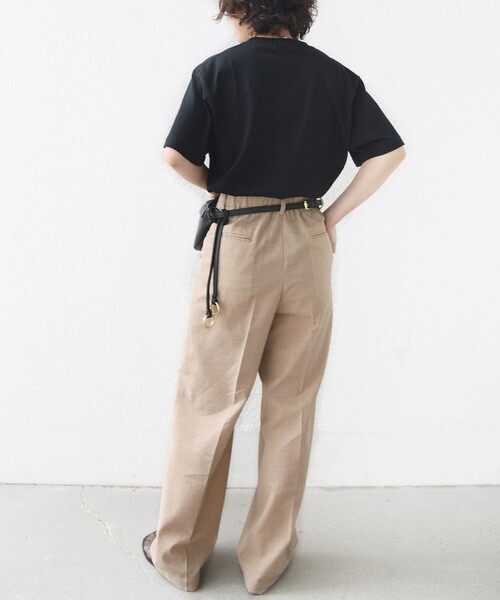 SHIPS(シップス)の「〈手洗い可能〉麻混 シャンブレー ピケ 2タック パンツ(スラックス・レディース・グレー/キャメル・34/36/38)」の18枚目の写真