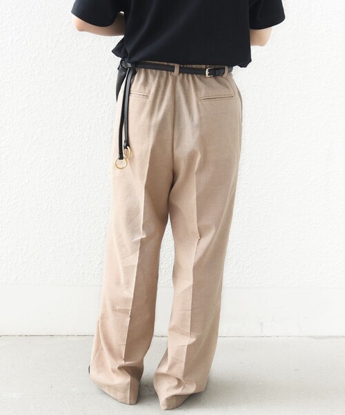 SHIPS(シップス)の「〈手洗い可能〉麻混 シャンブレー ピケ 2タック パンツ(スラックス・レディース・グレー/キャメル・34/36/38)」の21枚目の写真