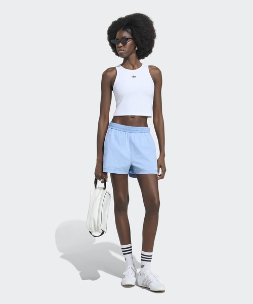 adidas(アディダス)の「アディダス オリジナルス サマーグロー デニムショーツ / ハーフパンツ / アディダスオリジナルス adidas Originals(デニムパンツ・レディース・ブルー・XX-LARGE/3XL/LARGE/MEDIUM/SMALL/X-LARGE/X-SMALL)」の5枚目の写真