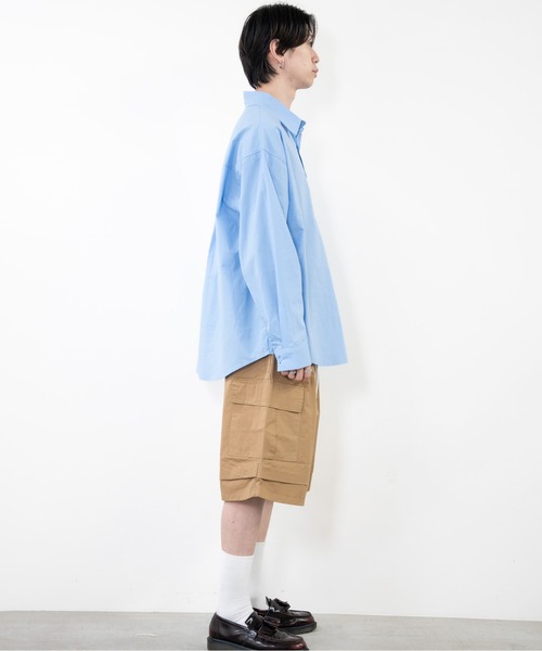 bashful base Oriental(バッシュフルベースオリエンタル)の「【bbO】アーバンオーバーサイズシャツ(シャツ/ブラウス・メンズ・ホワイト×ブルー/ホワイト/ブルー系その他/サックスブルー・LARGE/MEDIUM)」の6枚目の写真