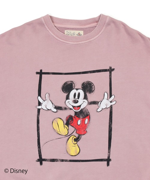 The DUFFER of ST.GEORGE（ザダファーオブセントジョージ）の「【WEB限定アイテム】＜Mickey Mouse＞ CREW SWEAT：<ミッキーマウス> クルースウェット（スウェット・メンズ・チャコールグレー/ピンク・X-LARGE/LARGE/MEDIUM/SMALL）」の6枚目の写真