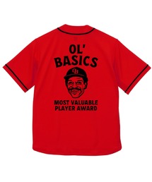 Ol' Basics（オールベーシックス）の「Ol' Basics（オール・ベーシックス） ベースボールシャツ ドライ イラスト ロゴ バックプリント 吸水速乾 UPF20 半袖カジュアルシャツ トップス アメカジ スポーツ カジュアル レディース ユニセックス（シャツ/ブラウス）」
