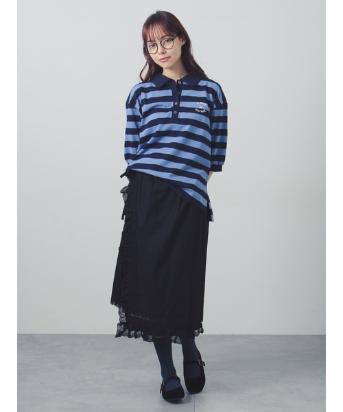 Samansa Mos2(サマンサ モスモス)の「アソートボーダーラガーシャツ(Tシャツ/カットソー・レディース・キナリ/ネイビー・F)」の8枚目の写真